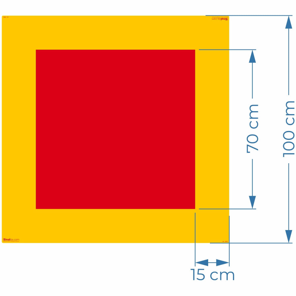 Adesivo de Piso Solo Demarcação de Extintor E17 (100x100cm)