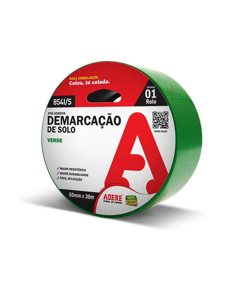 Fita Adesiva Demarcação De Solo Verde - Cód. 854i/S 50mm X 30m