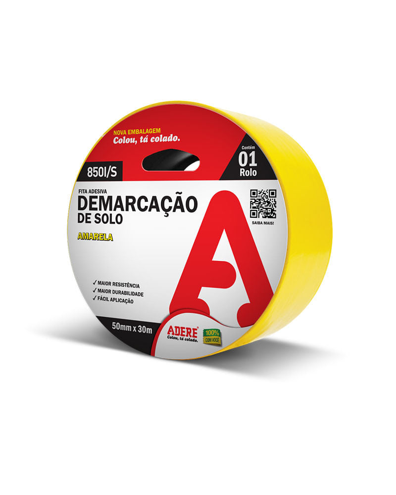 Fita Adesiva Demarcação De Solo Amarela - Cód. 850i/S 50mm X 30m