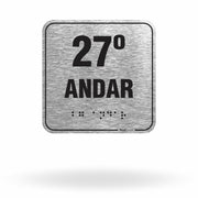 Placa de Sinalização "27º Andar" com Braille e Relevo