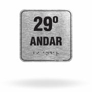 Placa de Sinalização "29º Andar" com Braille e Relevo