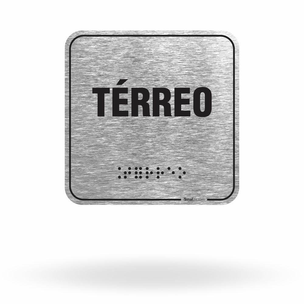 Placa de Sinalização "Andar Térreo" com Braille e Relevo