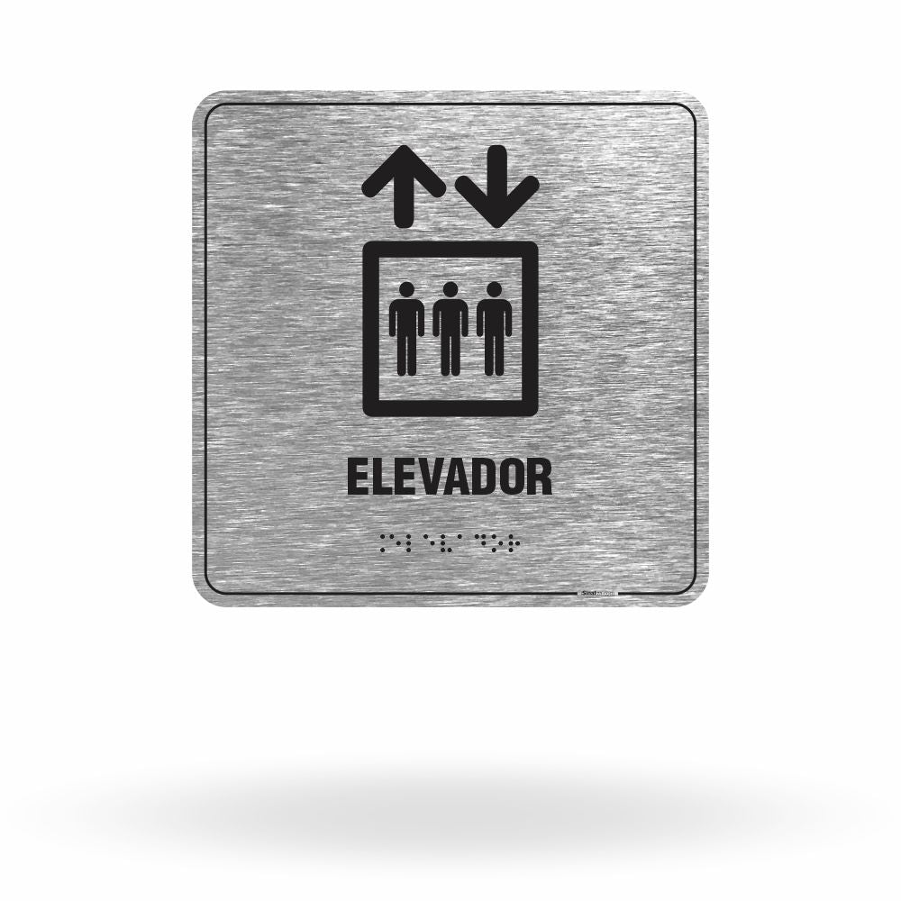 Placa de Sinalização "Elevador" com Braille e Relevo