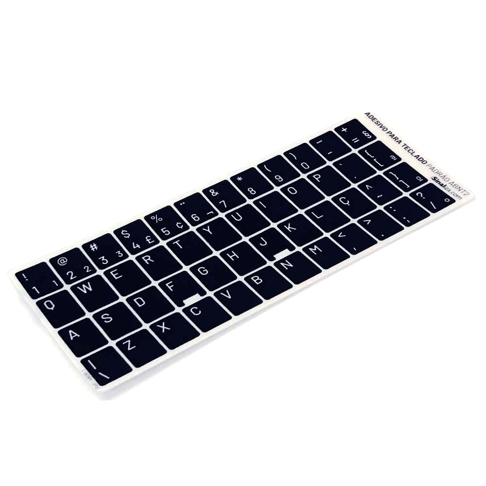 Adesivo Português Teclado Padrão ABNT2 - Cor Preto e Branco