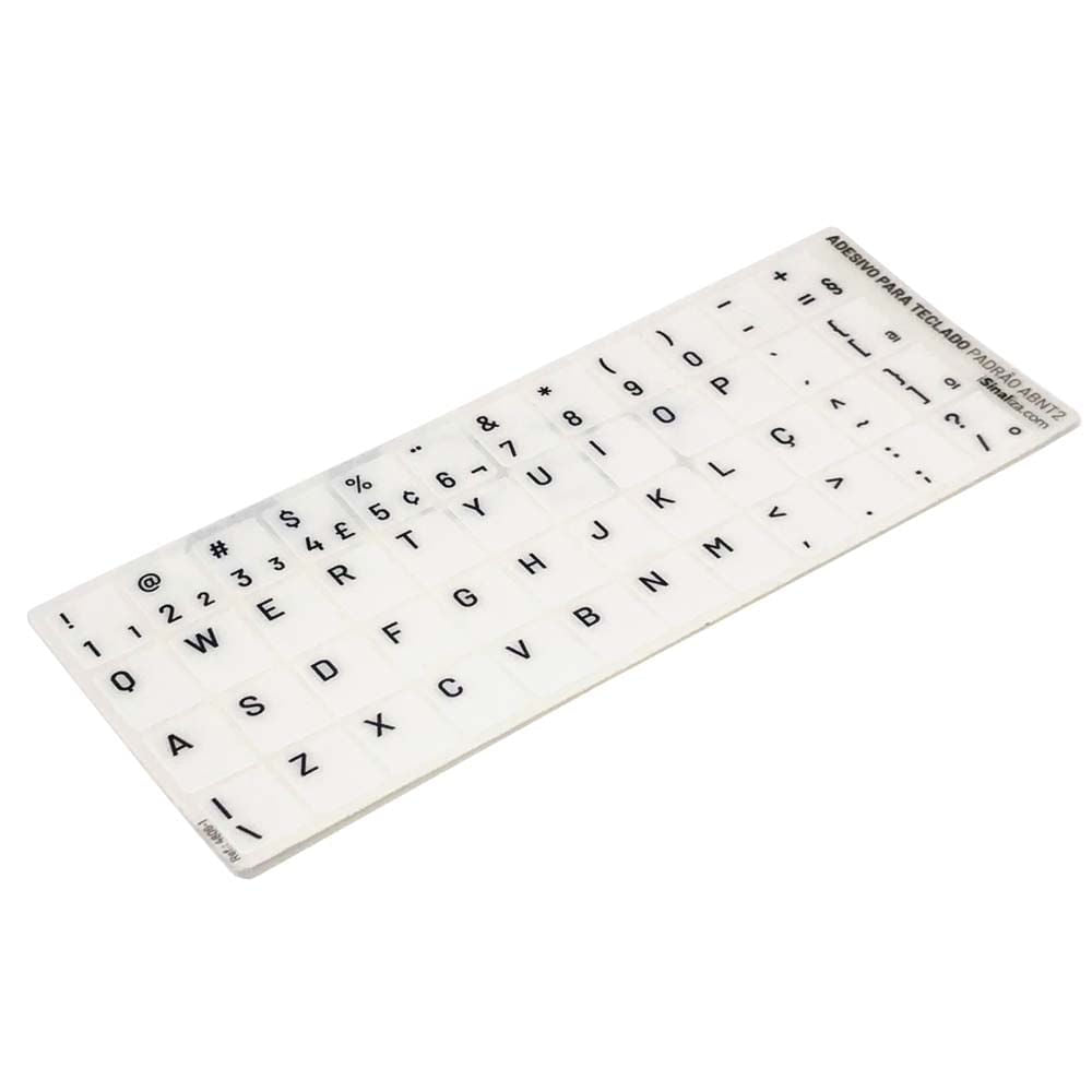 Adesivo Português Teclado Padrão ABNT2 - Cor Branco e Preto