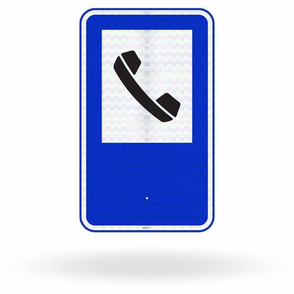 Placa de Sinalização de Serviço Auxiliar SAU-06 - Serviço Telefônico
