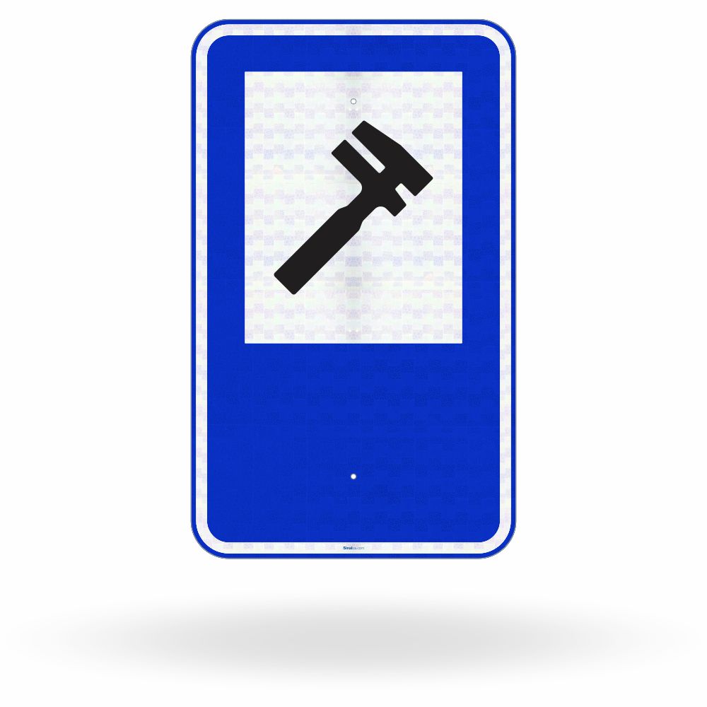Placa de Sinalização de Serviço Auxiliar SAU-07 - Serviço Mecânico