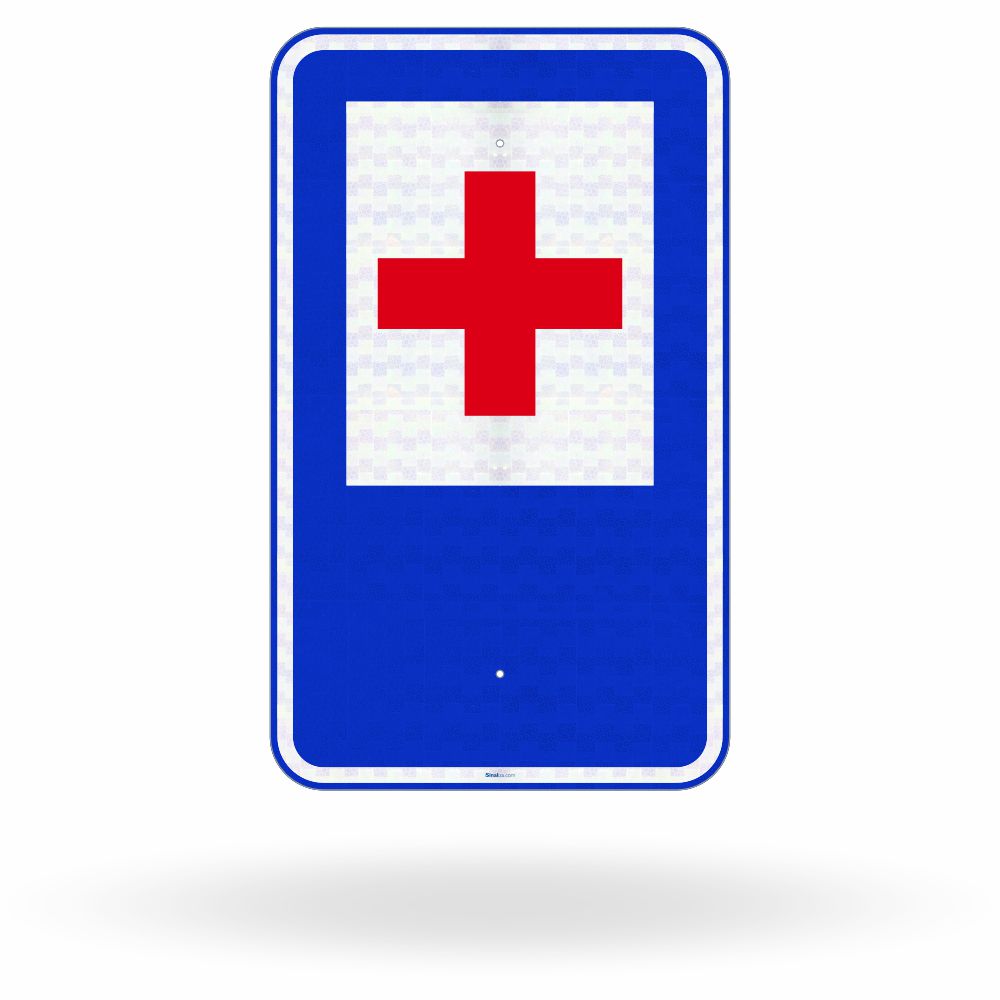 Placa de Sinalização de Serviço Auxiliar SAU-10 - Pronto Socorro