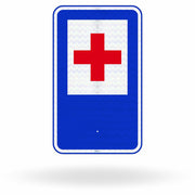 Placa de Sinalização de Serviço Auxiliar SAU-10 - Pronto Socorro