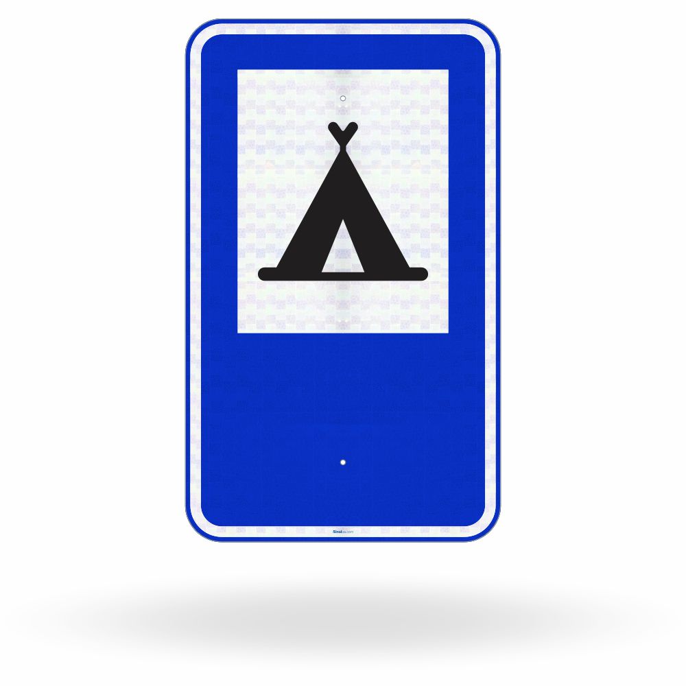 Placa de Sinalização de Serviço Auxiliar SAU-14 - Área de Campismo