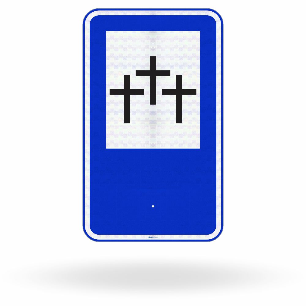 Placa de Sinalização de Serviço Auxiliar SAU-17 - Cemitério