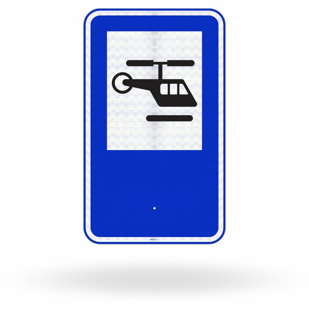 Placa de Sinalização de Serviço Auxiliar SAU-22 - Heliporto