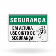 Placa Segurança - Em Altura Use Cinto de Segurança