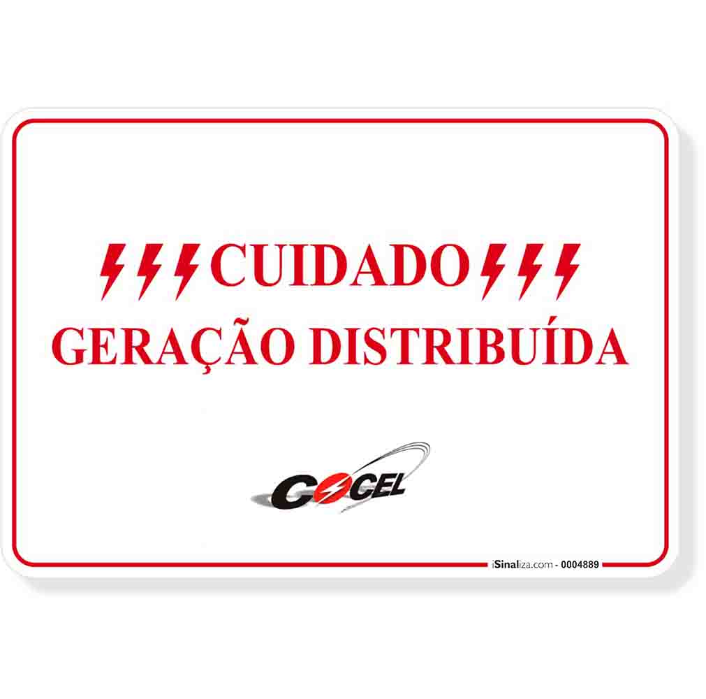 Placa Cuidado Geração Distribuida Padrão COCEL
