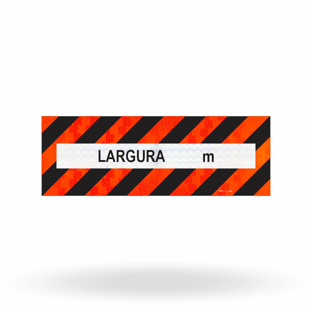 Faixa Adesiva Refletivo Traseiro "Veículo Longo - Largura Excedente" CONTRAN 882 (2,30 x 0,80 m)