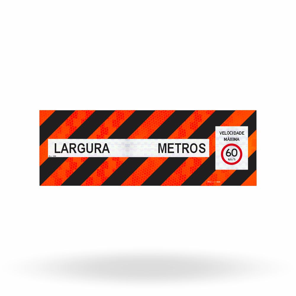 Faixa Adesiva Refletivo Traseiro "Veículo Longo - Largura Excedente e Velocidade" CONTRAN 882 (2,30 x 0,80 m)