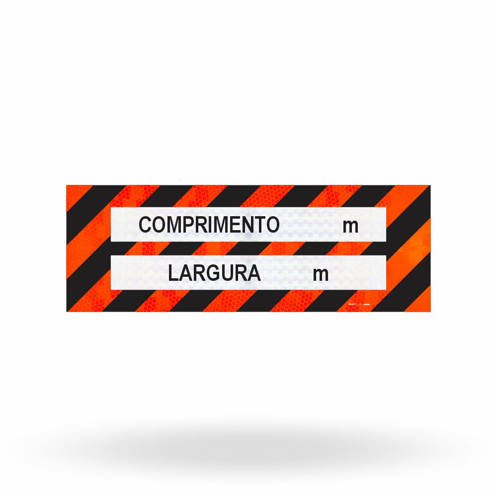 Faixa Adesiva Refletivo Traseiro "Veículo Longo - Largura e Comprimento  (3,0 x 0,80 m)