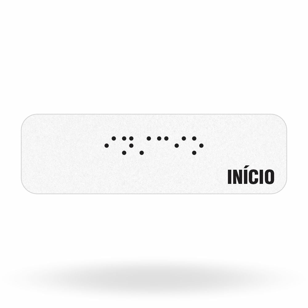 Sinalização Tátil para Corrimão em Adesivo Refletivo "INÍCIO"