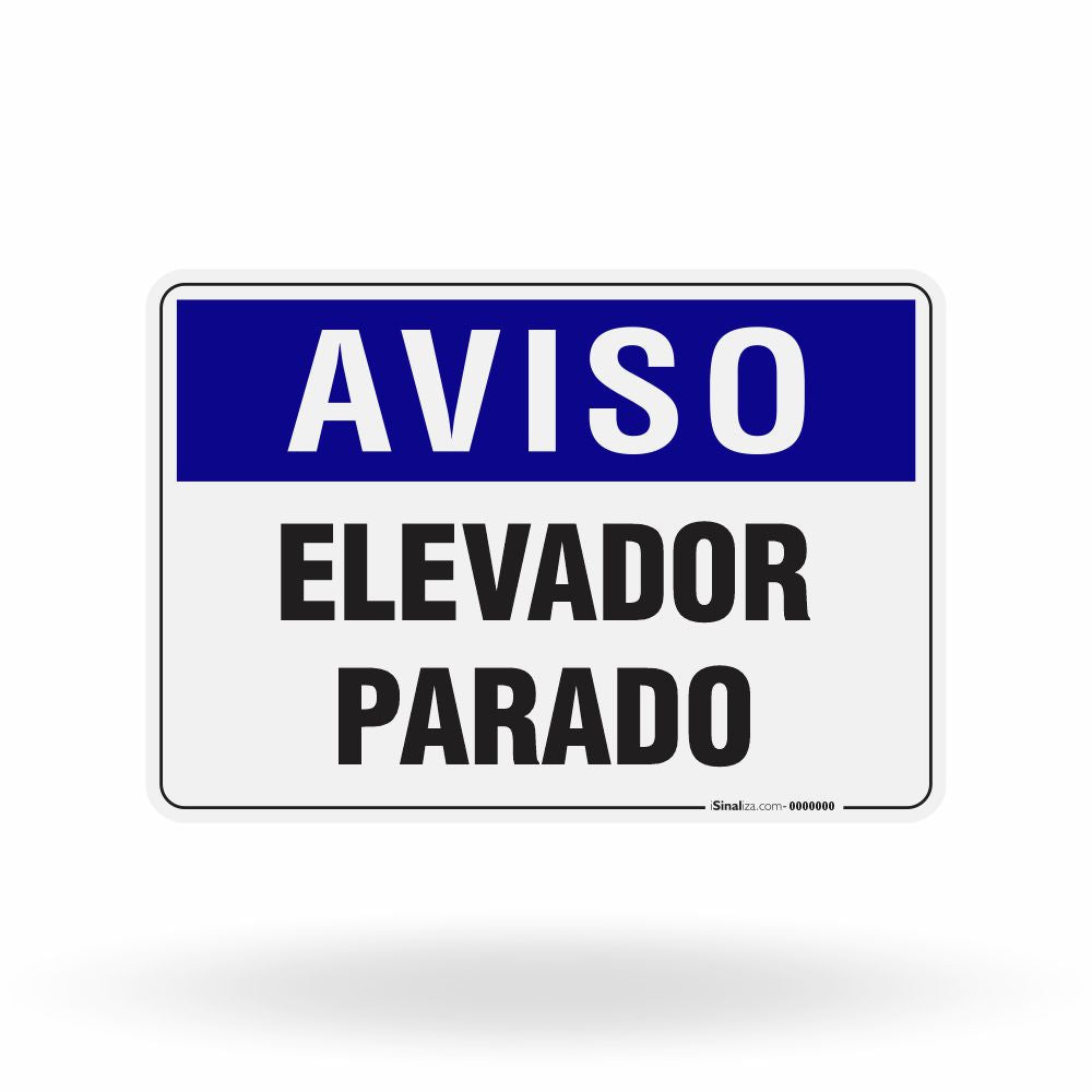 Placa Aviso - Elevador Parado