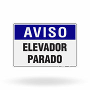 Placa Aviso - Elevador Parado