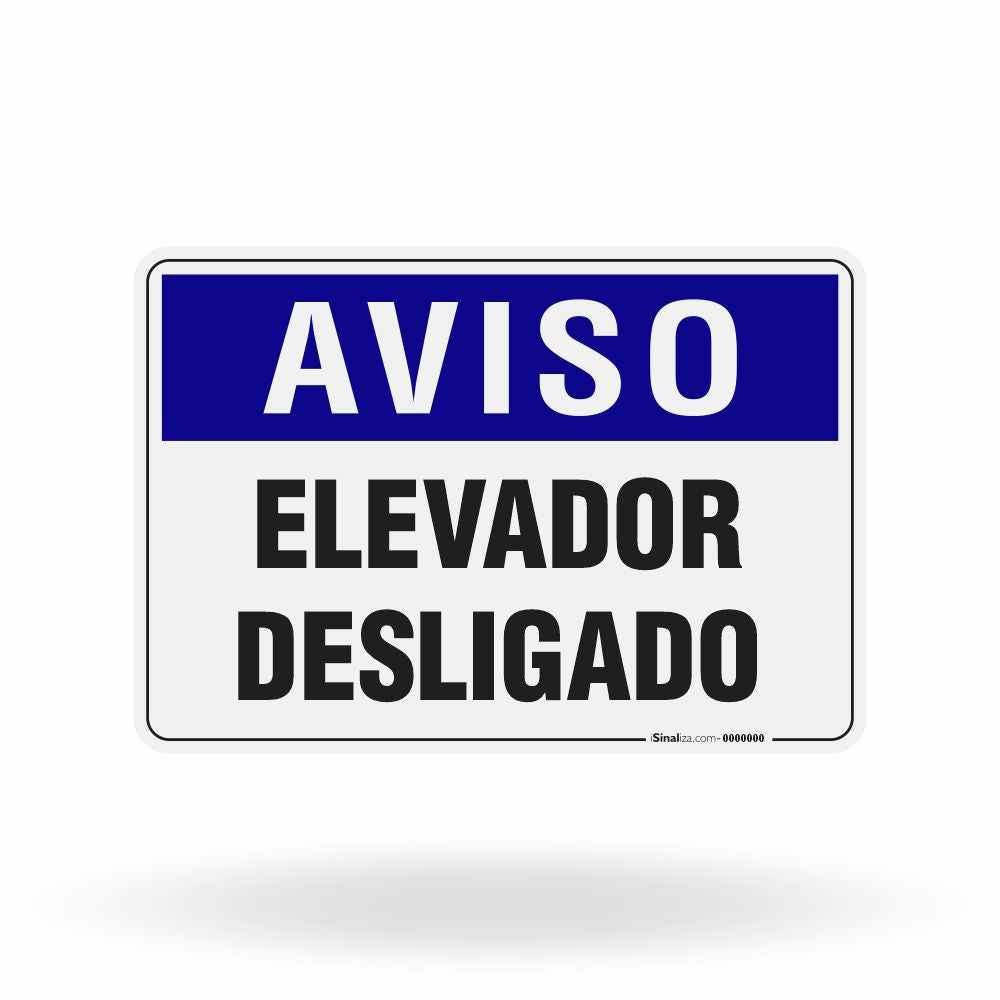 Placa Aviso - Elevador Desligado