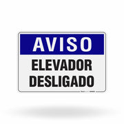 Placa Aviso - Elevador Desligado