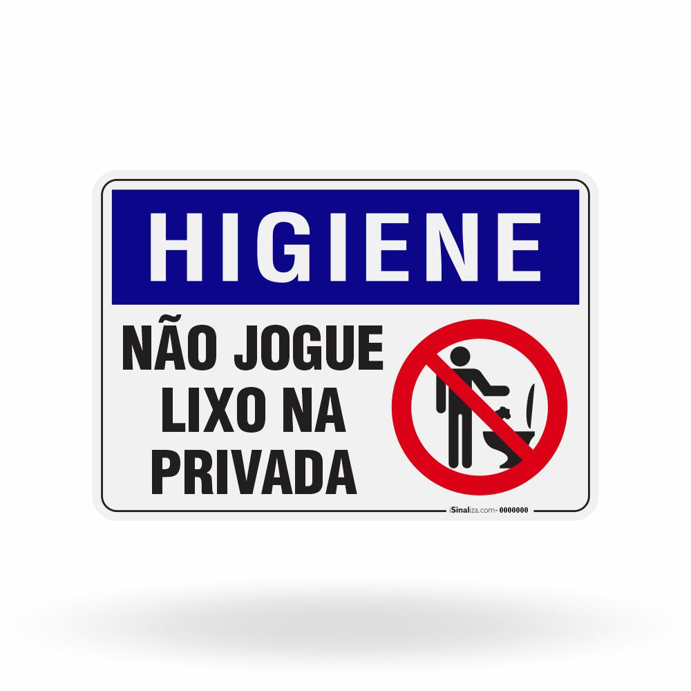 Placa Aviso - Não Jogue Lixo na Privada