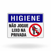 Placa Aviso - Não Jogue Lixo na Privada