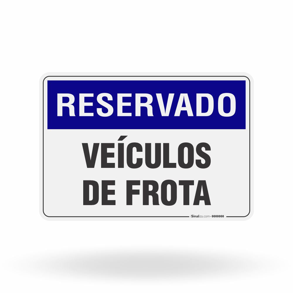 Placa Reservado - Veículos de Frota