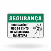 Placa Segurança - Obrigatório o Uso de Cinto de Seguranca em Altura