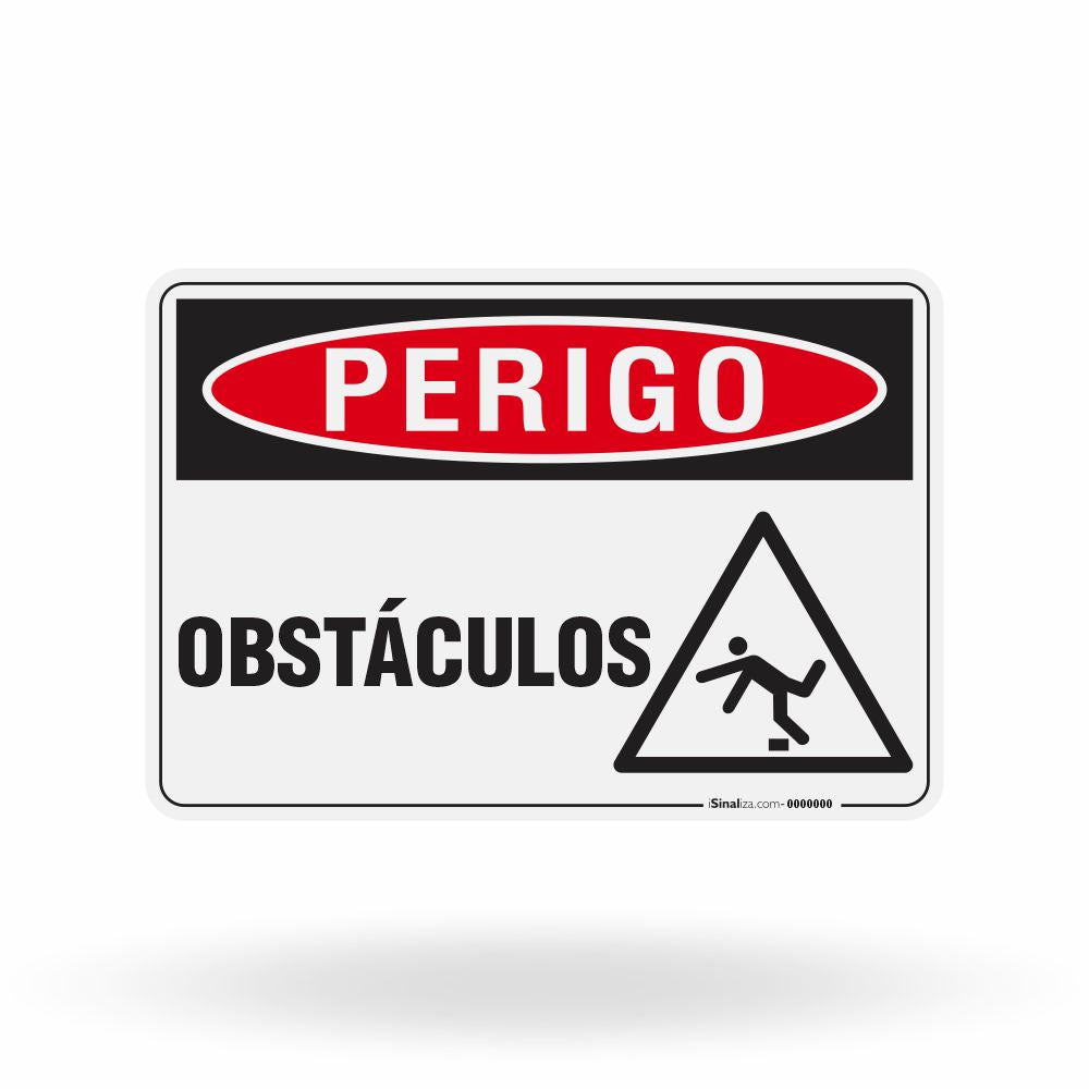 Placa Perigo - Obstáculos