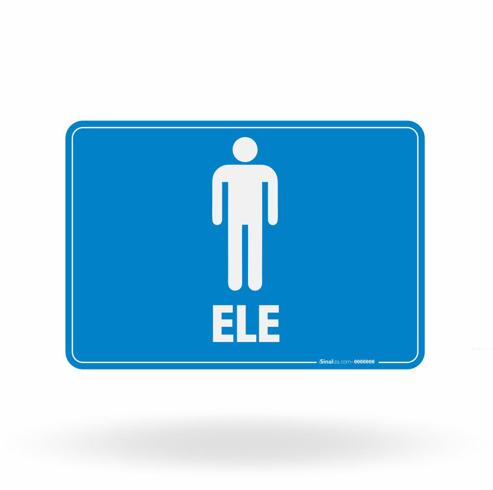 Placa de Sinalização "Sanitário Ele" - Identificação de Áreas