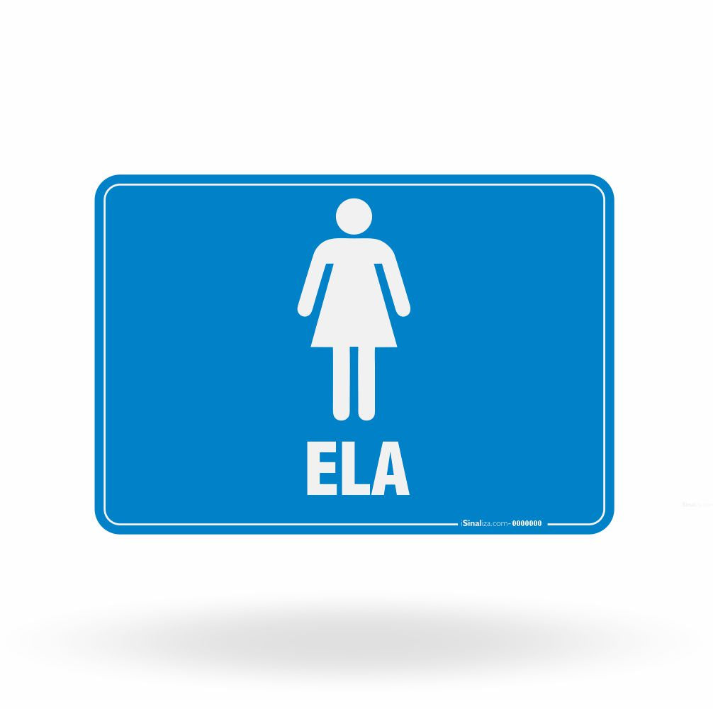 Placa de Sinalização "Sanitário Ela" - Identificação de Áreas