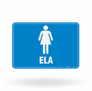 Placa de Sinalização "Sanitário Ela" - Identificação de Áreas