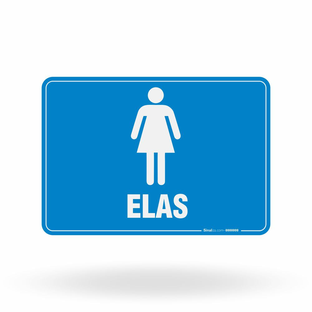 Placa de Sinalização "Sanitário Elas" - Identificação de Áreas
