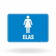 Placa de Sinalização "Sanitário Elas" - Identificação de Áreas