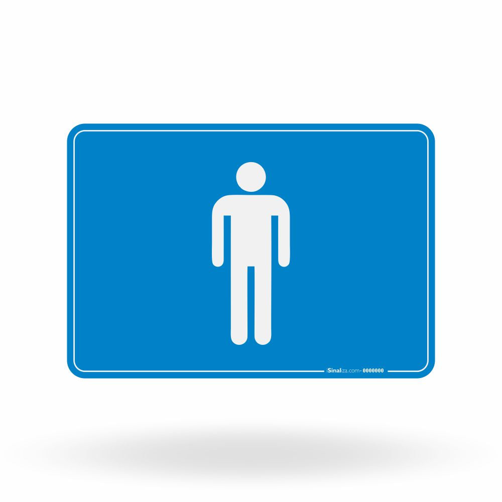 Placa de Sinalização "Sanitário Masculino" - Identificação de Áreas