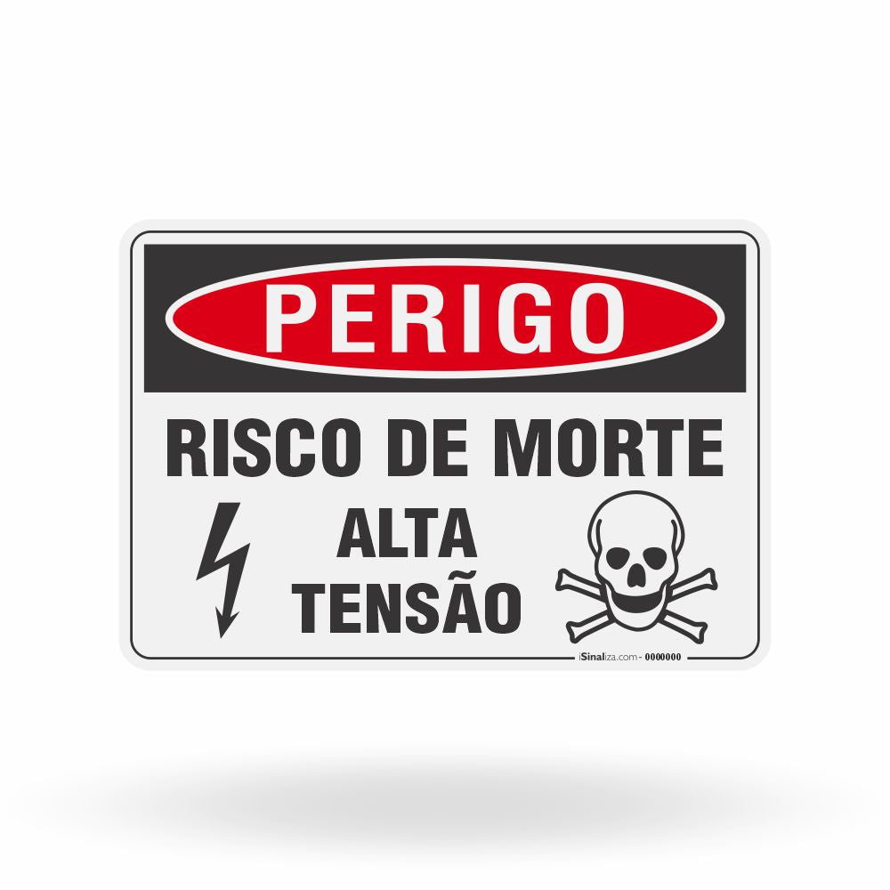 Placa Perigo - Risco de Morte Alta Tensão
