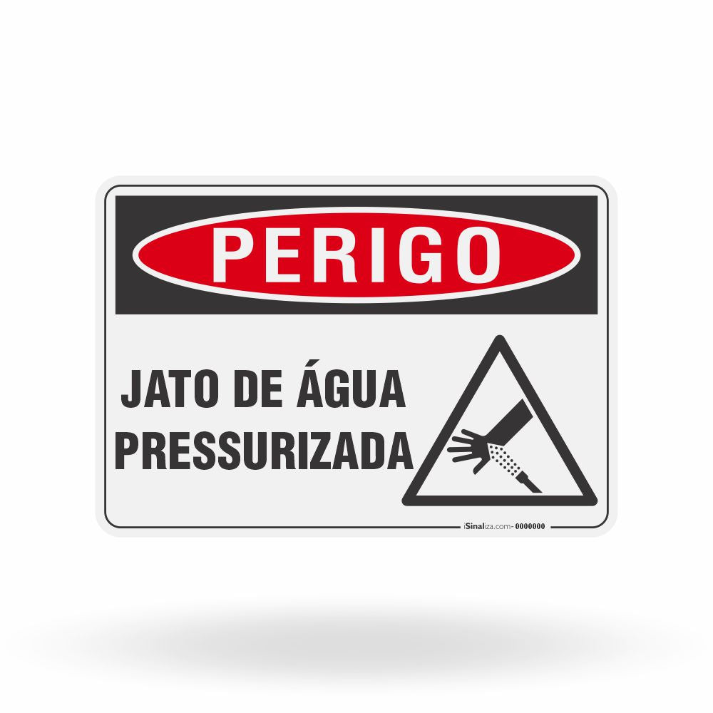 Placa Perigo - Jato de Água Pressurizada
