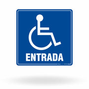 Placa de Sinalização "Entrada" - Acessibilidade (PCD)