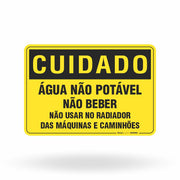 Placa Cuidado - Água Não Potável (Não Beber)