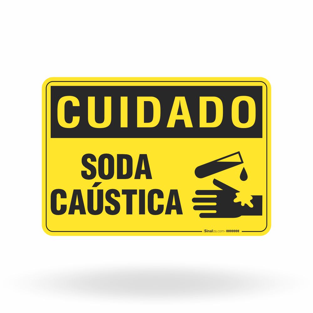 Placa Cuidado - Soda Caústica