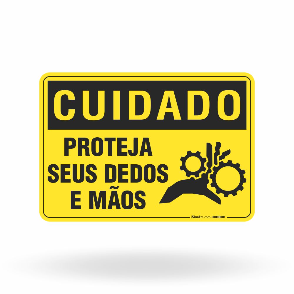 Placa Cuidado - Proteja Seus Dedos e Mãos