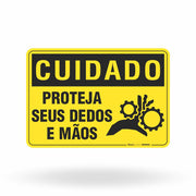 Placa Cuidado - Proteja Seus Dedos e Mãos