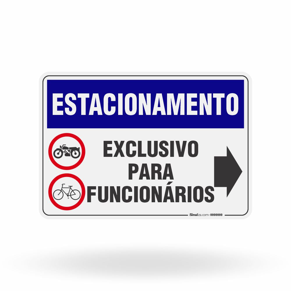 Placa Estacionamento - Exclusivo para Funcionários