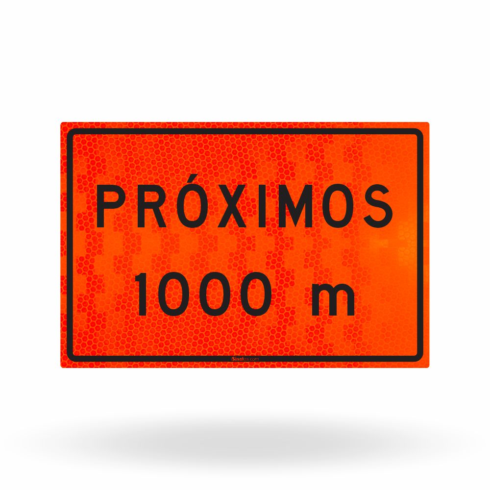 Placa de Obra Refletiva Próximos 120x80 cm