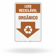 Placa Lixo Reciclável - Seta Vertical (Orgânico)