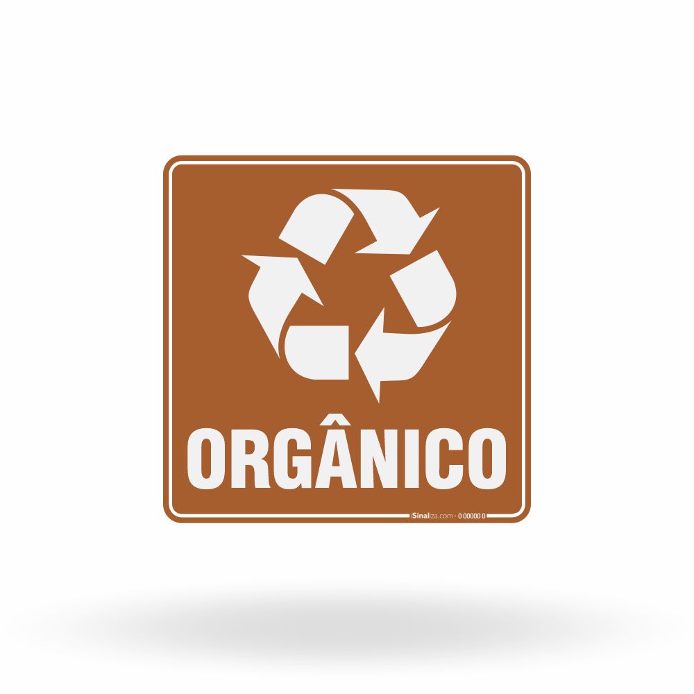 Placa Lixo Reciclável - Símbolo Universal (Orgânico)