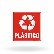 Placa Lixo Reciclável - Símbolo Universal (Plástico)