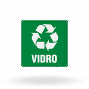 Placa Lixo Reciclável - Símbolo Universal (Vidro)